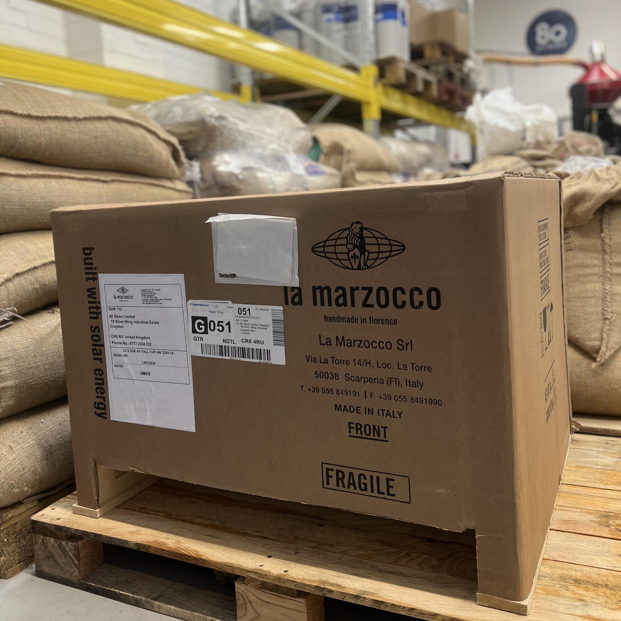 La Marzocco espresso machine boxed